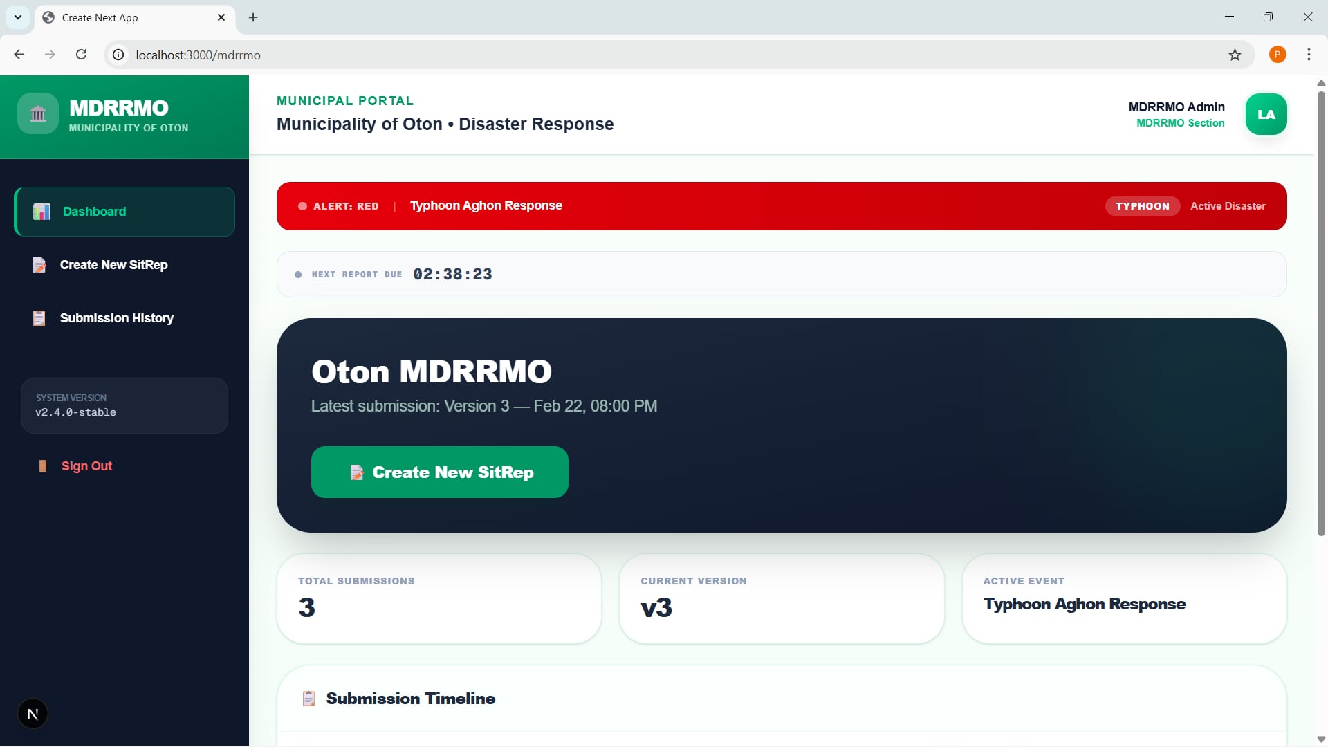 DRRM-ERS — PDRRMO Disaster Reporting System — system screenshot
